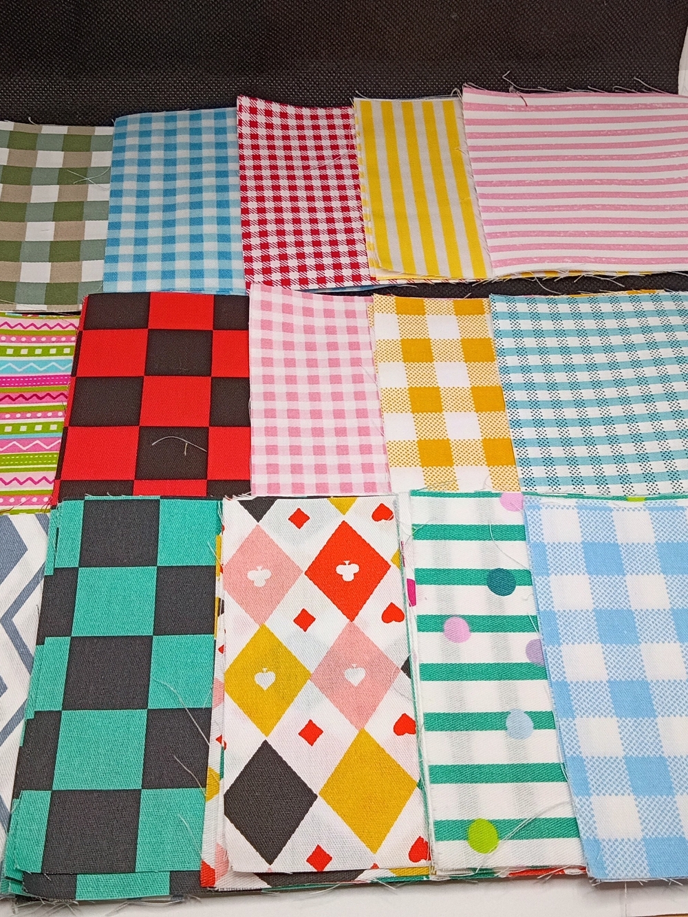 Stripes And Checkers Fabric Squares 75 Pcs